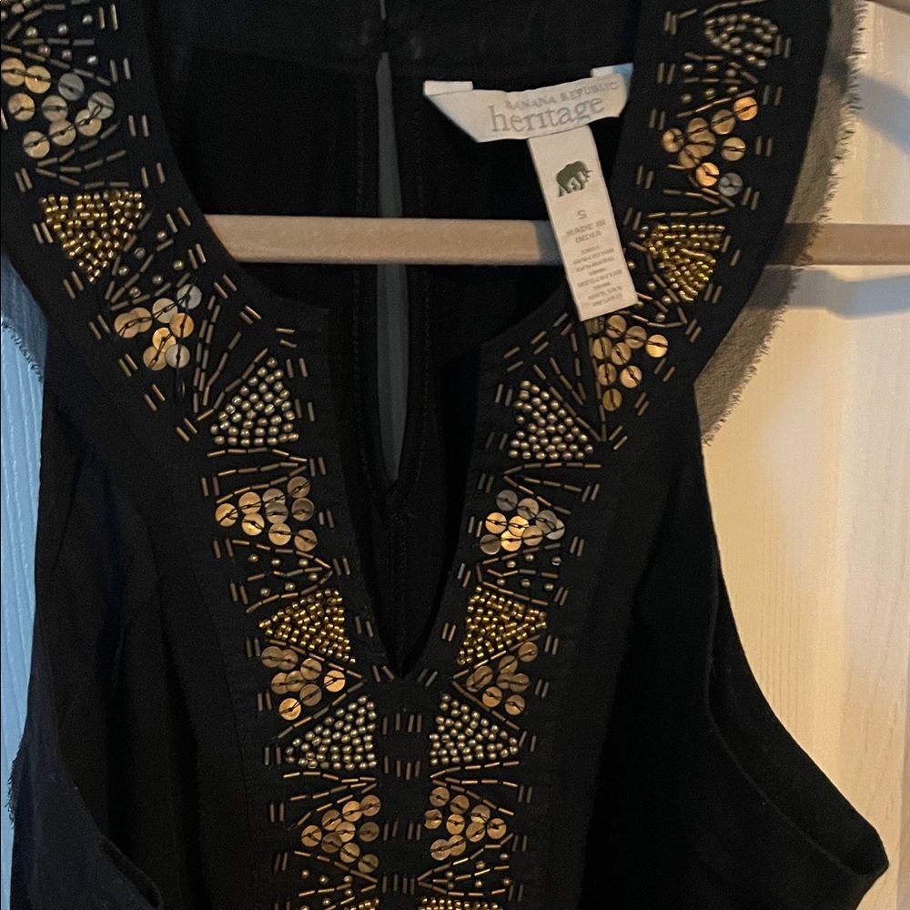 Banana Republic Black and Gold Backless Dress - Picture 2 of 3
